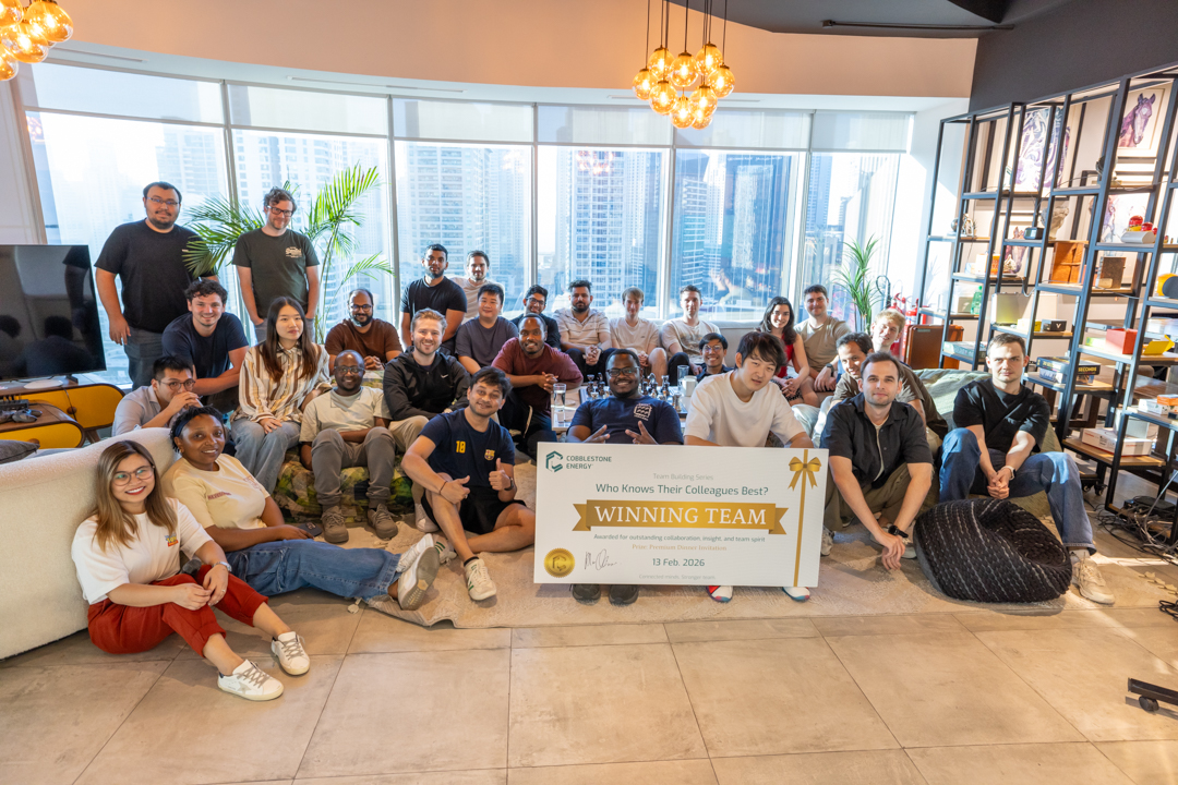 Cobblestone Energy team bonding corporate game for Power, Gas and Emissions Trading team members